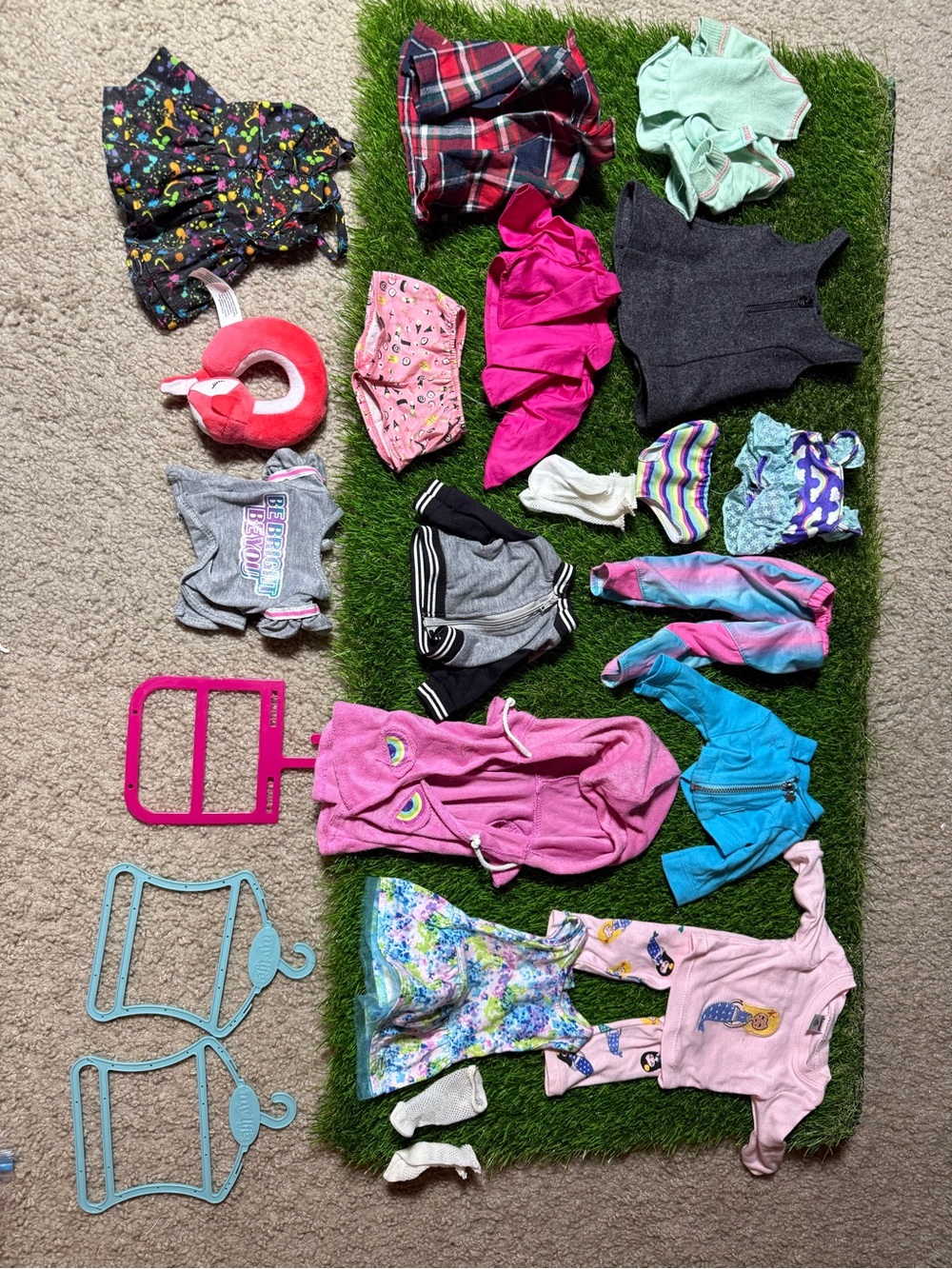 Large American girl, doll clothes bundle small stains on two items